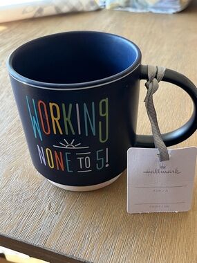 Hallmark Navy Blue Ceramic Mug with Multicolor Lettering NWT